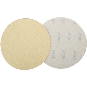 Gold Disc (50 Pieces) 120 Grit 150mm Without Hole Hook And Loop