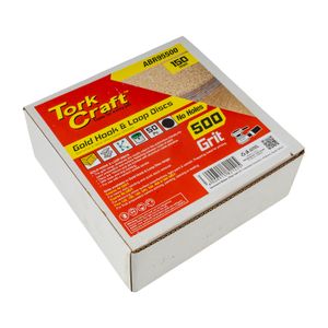 Gold Disc (50 Pieces) 500 Grit 150mm Without Hole Hook And Loop