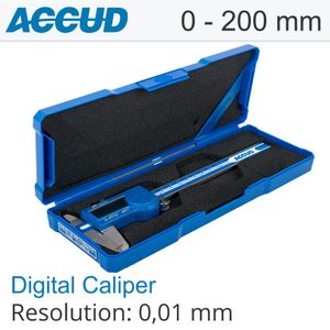 Dig. Caliper 200mm 0.03mm Acc. Metal Cover S/steel 0.01mm Res.