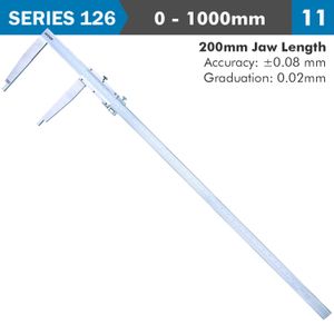 Vernier Caliper 1000mm 0.08mm Acc. 200mm 0.02mm Grad S/steel