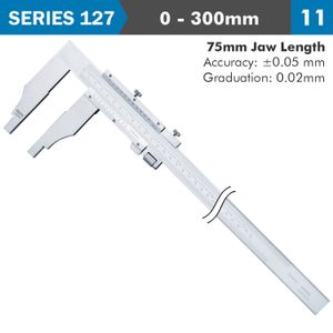 Vernier Caliper 300mm 0.05mm Acc. 75mm 0.02mm Grad S/steel