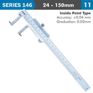 Vernier Caliper 24-150mm 0.04mm Acc. 0.02mm Grad. Inside Point S/steel