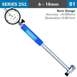 Precision Dial Bore Gauge 6-10mm 0.005mm Acc. 0.001mm Grad.