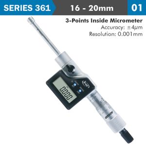 Dig. 3 Points Inside Micrometer 16-20mm 0.004mm Acc. 0.001mm Res.