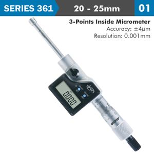 Dig. 3 Points Inside Micrometer 20-25mm 0.004mm Acc. 0.001mm Res.
