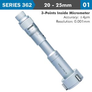 3 Points Inside Micrometer 20-25mm 0.004mm Acc. 0.005mm Grad.