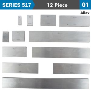 Gauge Block Set Alloy Steel 12pc 10-291. 8mm Iso3650 Grade 0
