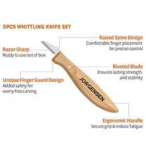 Jorgensen 3pc Whittling Knife Set Incl. 1-1/4' / 1-1/2'/1-3/4' Knives