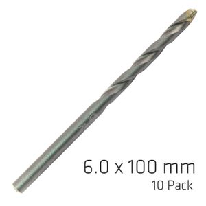 Masonry Drill Bit Long Life 6 X 100mm 10pack