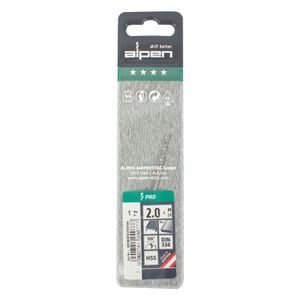 ALPEN Pro Hss 2mm Drill Din 338 Rn 135 Split Point Plastic Wallet (1