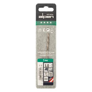ALPEN Pro Hss 3mm Drill Din 338 Rn 135 Split Point Plastic Wallet (1