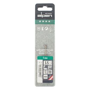 ALPEN Pro Hss 3.5mm Drill Din 338 Rn 135 Split Point Plastic Wallet (