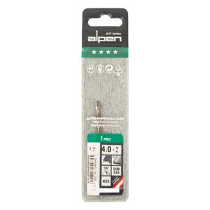 ALPEN Pro Hss 4mm Drill Din 338 Rn 135 Split Point Plastic Wallet (1