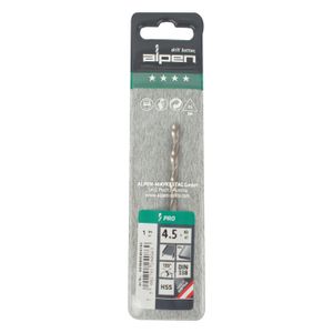 ALPEN Pro Hss 4.5mm Drill Din 338 Rn 135 Split Point Plastic Wallet (