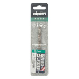 ALPEN Pro Hss 6mm Drill Din 338 Rn 135 Split Point Plastic Wallet (1