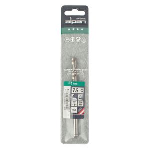 ALPEN Pro Hss 7.5mm Drill Din 338 Rn 135 Split Point Plastic Wallet