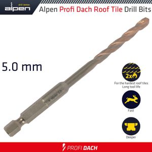 Roof Tile Drill Bit Hex 5.0mm 1/pack