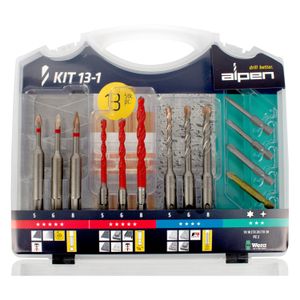 Drill-screwset Kit 13 13 Pcs C Prot,multi 6-kant,sds-plus F4 ,4 Bits
