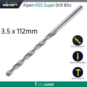 Hss Drill Bit Long 3.5 X 112mm Bulk