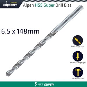 Hss Drill Bit Long 6.5 X 148mm Bulk