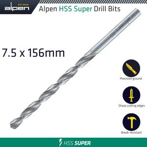 Hss Drill Bit Long 7.5 X 156mm Bulk