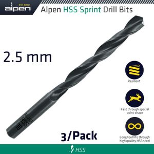 Hss Sprint Drill Bit 2.5mm 3/pack