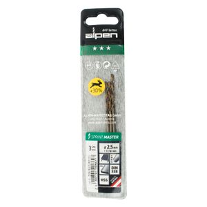 Hss Sprint Master 2.5mm X3 Sleeved Din338 ALPEN Drill Bit