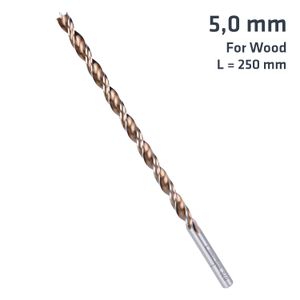 Timber Twist 5mm X 250 Long Wood Drill Bit Sleeved