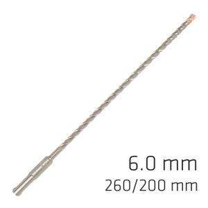 Force X 6.0 X 260/200 Sds-plus Rebar Drill Bit X4 Cutting Edges