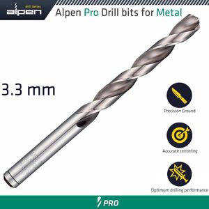 ALPEN Pro Hss Drill Din 338 Rn 135 With Split Point 3.3mm Bulk