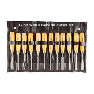 Chisel Set Wood Carving 12piece In Leather Pouch