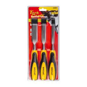 Wood Chisel 140mm Blade 3pc 13/19/25 With Pvc Handle