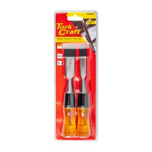 Wood Chisel 100mm Blade 2pc 12/19mm With Pvc Handle