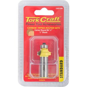 TORK CRAFT  CKP1206 Corner Round Router Bit 1/4 Inch Radius with 1/2 Inch Shank
