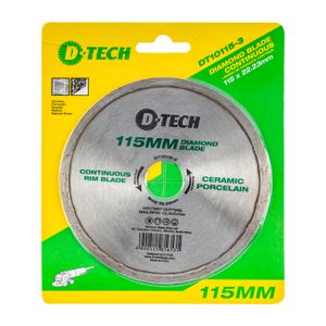 Diamond Blade Continuous Rim 115x22,23mm Ceramic/porcelain