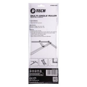 D-TECH Aluminium Multi-Angle Ruler 500mm Four-Fold