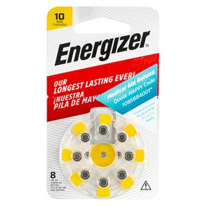 Hearing Aid Battery 10 Yellow-8pack Zinc Air ENERGIZER