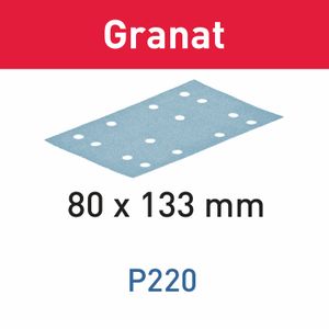 FESTOOL STF 80x133 P220 GR/100 Granat Abrasive Sheets 80 x 133mm P220 100 Piece