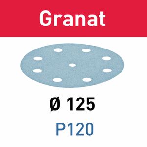 FESTOOL STF D125/8 P120 GR/10 Granat Abrasive Discs 125mm P120 10 Piece