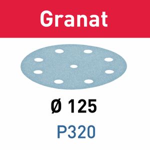 FESTOOL D125 P320 GR/10 Granat Abrasive Discs 125mm P320 10 Piece