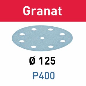 FESTOOL STF D125/8 P400 GR/100 Granat Abrasive Discs 125mm P400 100 Piece