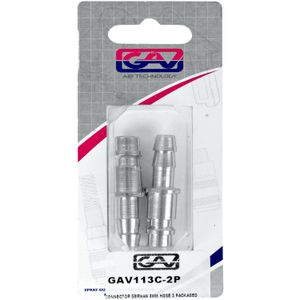 GAV113C-2P Connector German 8mm Hose 2 Packaged