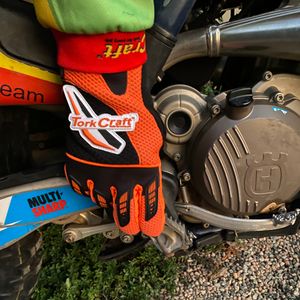 Limited Edit. Medium Racing Glove Orange Syn. Leather