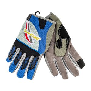 Mechanics Glove Small Synthetic Leather Palm Air Mesh Back Blue