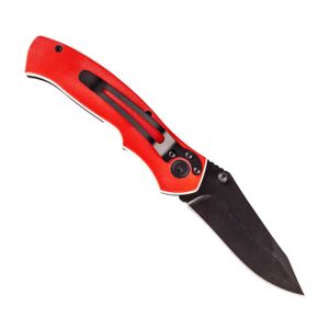 Knife Foldable Utility Red With G10 Material Handle And Belt Clip
