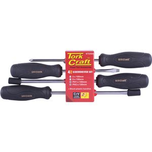 4pc Screwdriver Set Black Handle