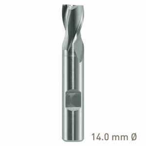 MAYKESTAG HSS-Co8 Slot End Mill 14mm Short Series 2 Flute Centre Cutting DIN 327 D