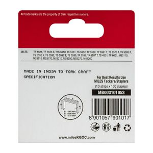 Galv Staples 22g Jt21 10mm X 1000pcs MILES No3