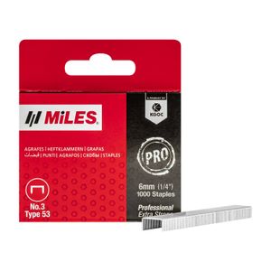 Galv Staples 22g Jt21 6mm X 1000pcs MILES No3