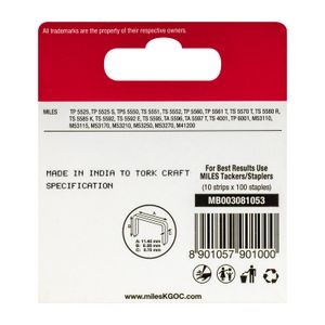 Galv Staples 22g Jt21 8mm X 1000pcs MILES No3